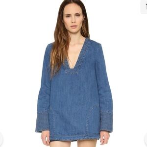 Free People Dreaming Of Denim Hendrix Tunic Oversized xs